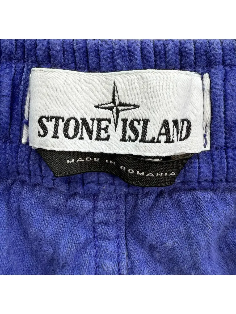 Stone Island Blue Corduroy Cargo Pants W38 Drawstring Wide Wale Made In Romania